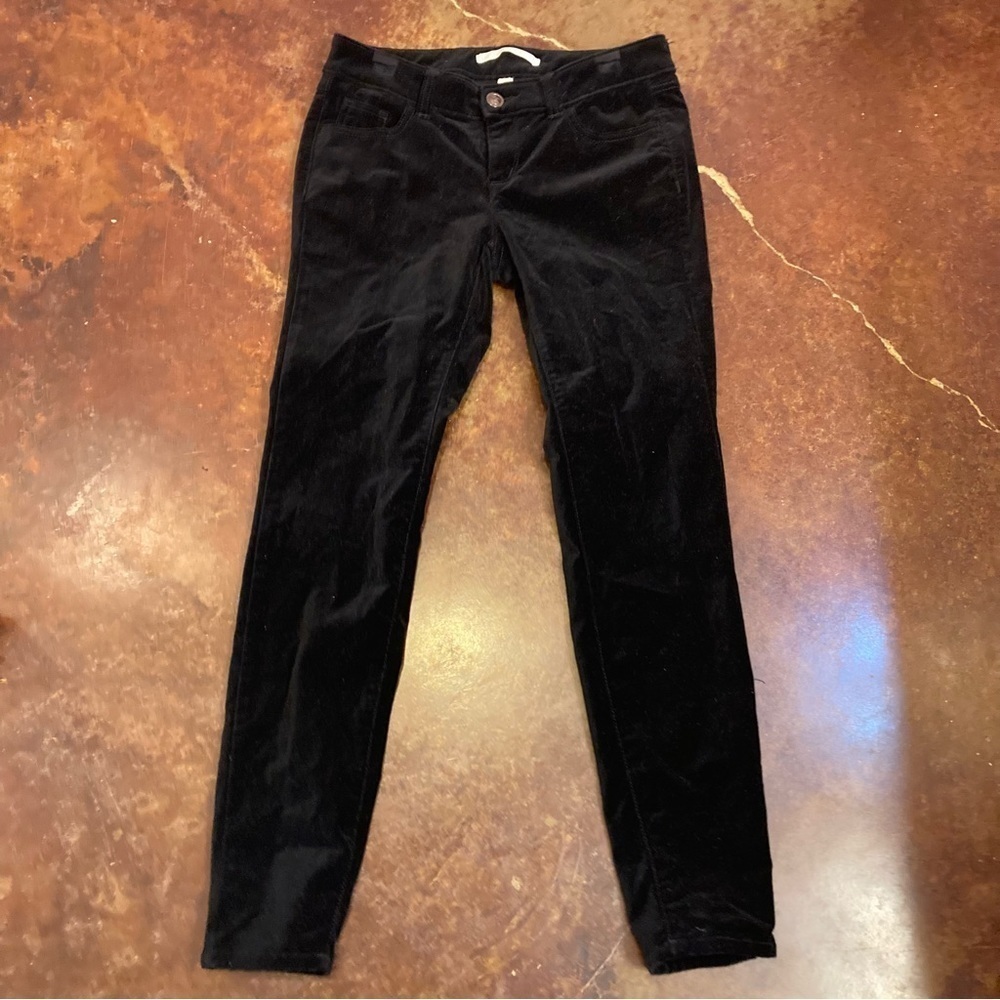 Ladies Lauren Conrad Black Velvet/Velour Skinny Pants